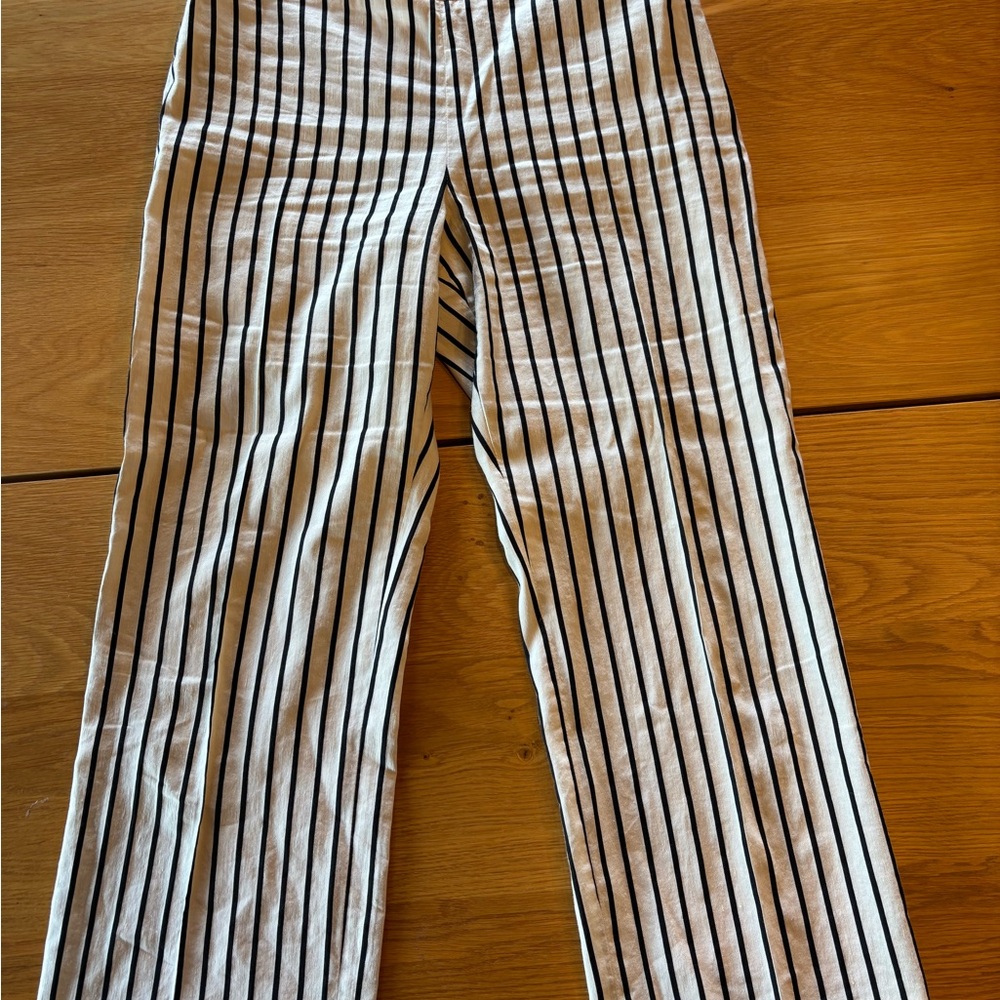 Striped Black and White cotton/linen pants